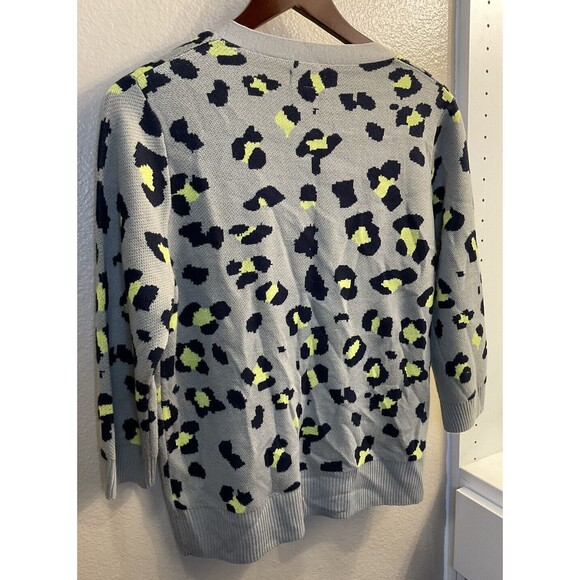 Takeout Womens Wild Animal Print V Neck Cardigan Sweater Size XL N - Picture 6 of 6